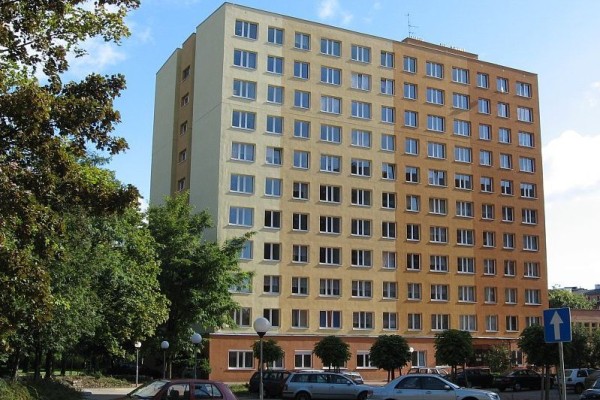 Elewacja studenckiego Domu Marynarza "Pasat" w Szczecinie